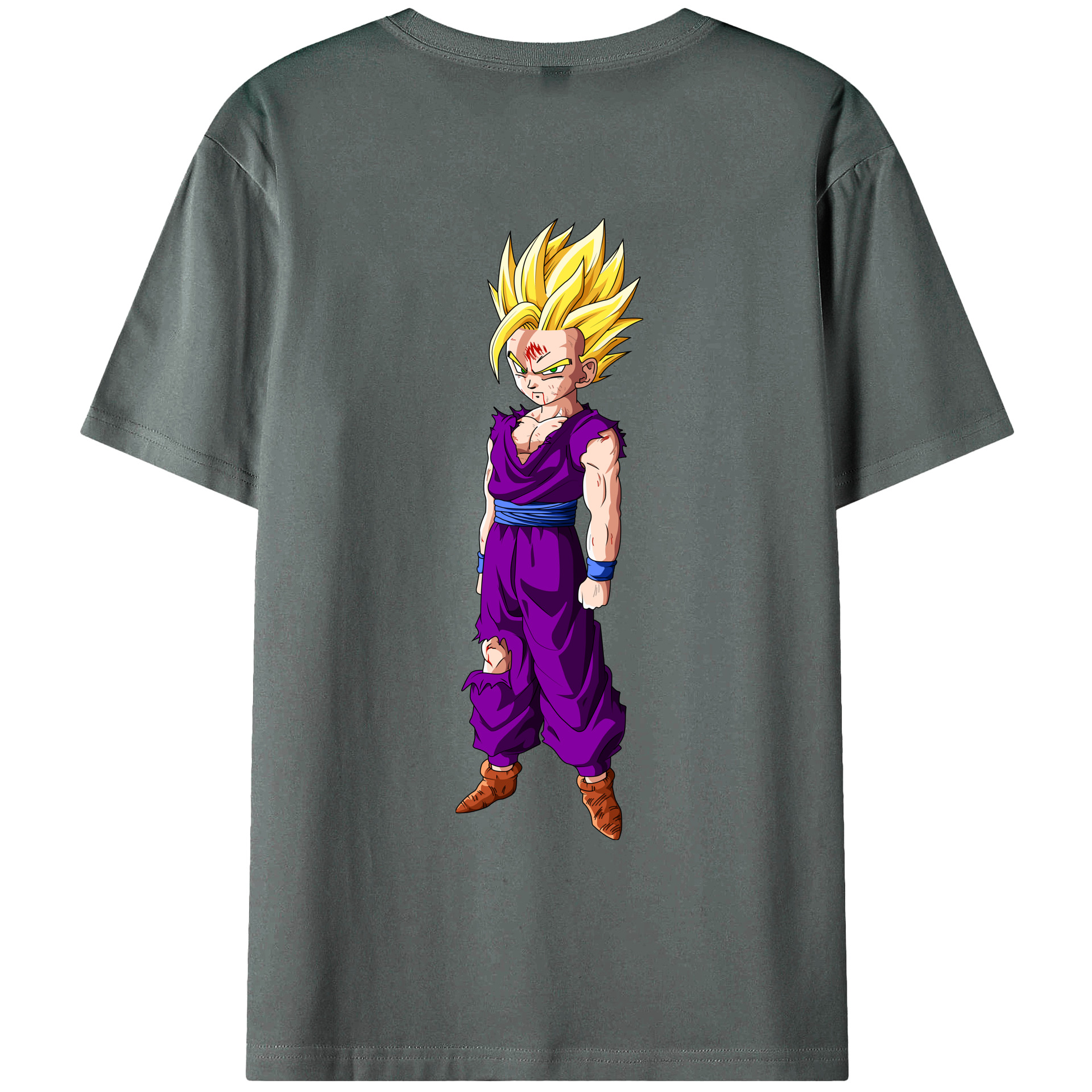 （画像用） ドラゴンボール 孫 悟飯（そんごはん）DRAGON BALL Son Gohan 綿100％ メンズ半袖Tシャツ（バックプリント） 通気性